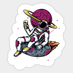 Colorful Astronaut Galactic Harmony Sticker